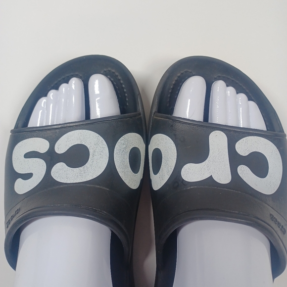 CROCS Slides Slip On Flip Flop Sandals Iconic Comfort Men's Size 9 Shoes - Picture 3 of 13